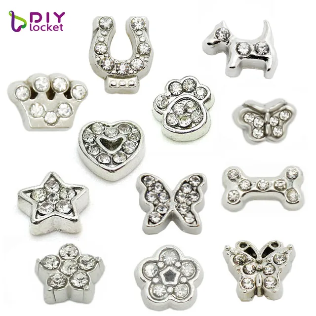Diylocket 20pcs 8mm Floating Charms Zinc Alloy Rhinestone For Diylocket 20pcs 8mm Floating Charms Zinc Alloy Rhinestone For Lockets Locket Bracelet