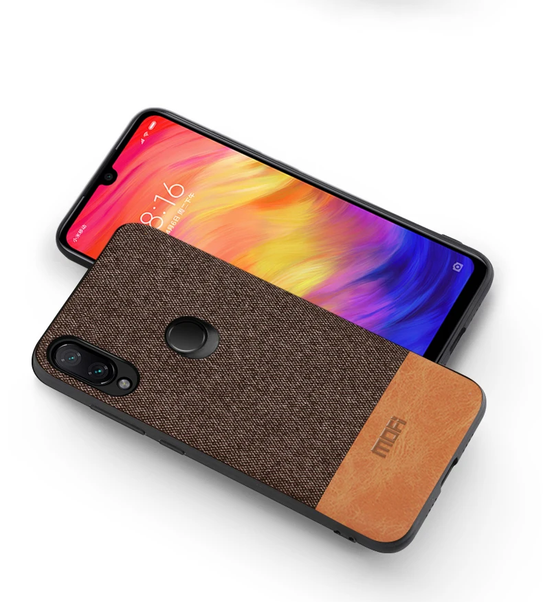 Dành Cho Xiaomi Redmi Note 7 Bao Note7 Lưng Vải Dẻo Silicone Bảo Vệ Coque MOFI Ban Đầu Redmi Note 7 pro