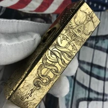 WZH 5 стиль смотреть видео ручной работы латунь 1918 Автоматическая со змеей мечом Божией верблюд череп зажигалка