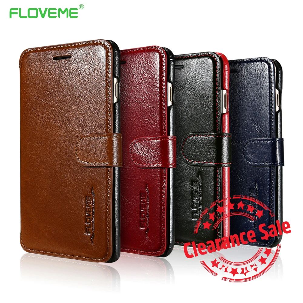 

FLOVEME Leather Phone Case For iPhone 7 8 Plus Book Case 6 6S Plus Flip Card Slots Leather Cover For iPhone 7 8 11 pro max Capa