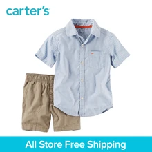 Carter s 2pcs baby children kids Striped Button Front Canvas Short Set 249G430 sold by Carter