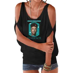 2019 blueface футболка Гавайская Женская Хип-хоп с открытыми плечами сексуальная летняя blueface Пляжная футболка сексуальная женская уличная мода