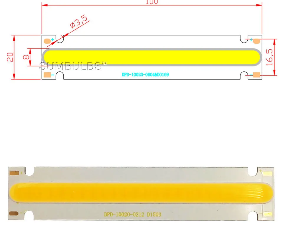 DC 6V 10020 LED COB strip Light 100mm Warm White Cold White COB Bulb For DIY Decoration Lights (1)