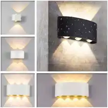Modern LED Wall Lamp White Black Aluminum Sconce Porch Wall Mounted Indoor Outdoor Lighting Lamp IP65 Waterproof LED Wall Light led wall lamps wall mounted sconces modern wall sconce lustre iron painted white black wall light 5w outdoor and indoor lighting