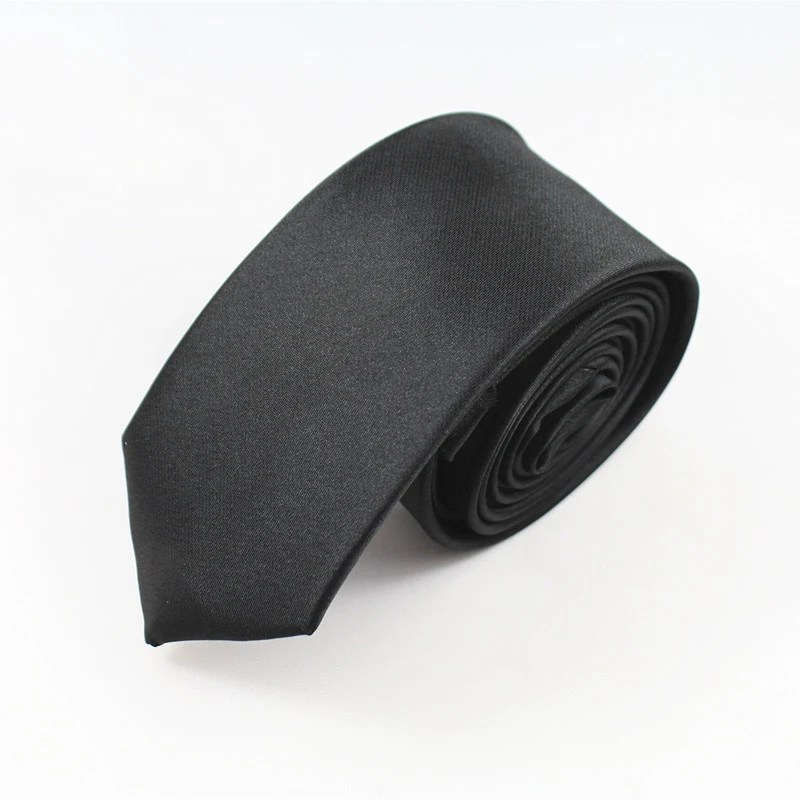 Men's Woven Necktie Silk Pure Black 5cm Skinny Slim Classic Business Casual Party Wedding woven necktie