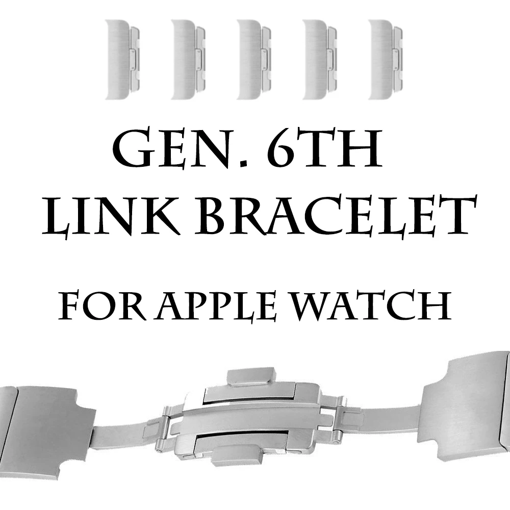 

Whole Part Double Electroplating 1:1 Mold Stainless Steel Replacement Link Bracelet Band with Double Button Folding Clasp Apple