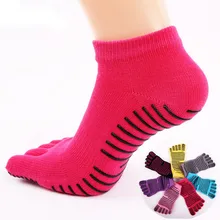 1 пара, женские и мужские носки, противоскользящие массажные носки с пальцами, полностью захватывающие пятки, пять пальцев, хлопковые короткие носки до лодыжки, Calcetines Mujer, HX0510