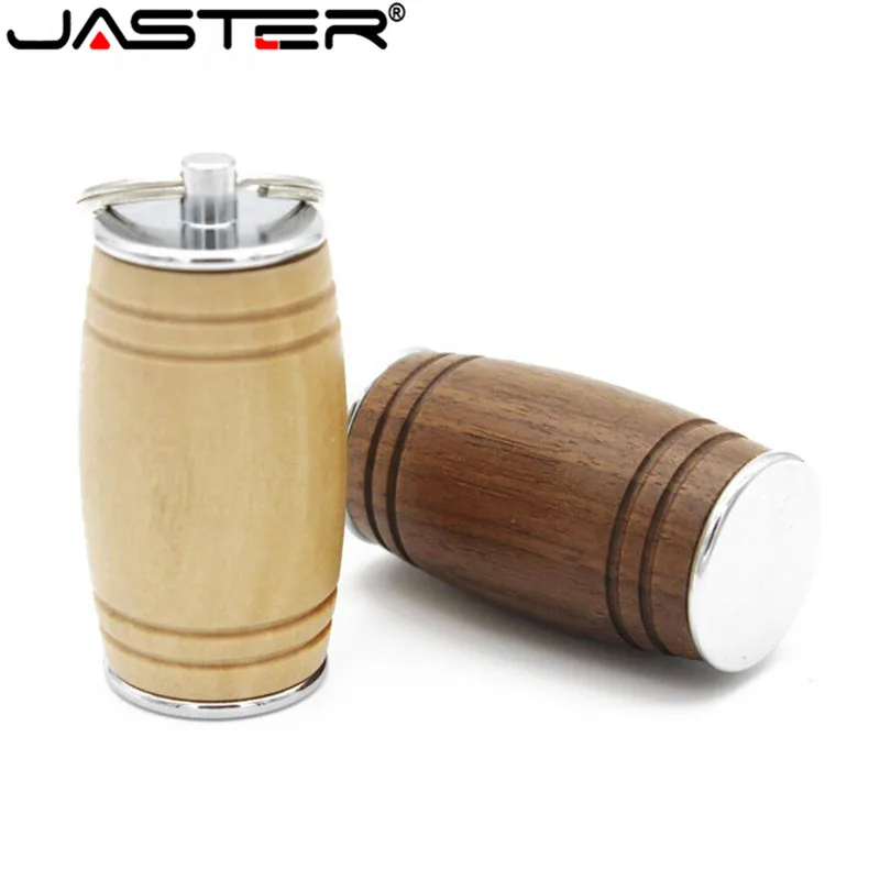 

JASTER New can customized DIY logo Natural beer beer barrel Usb 2.0 Flash Pen Drive maple walnut