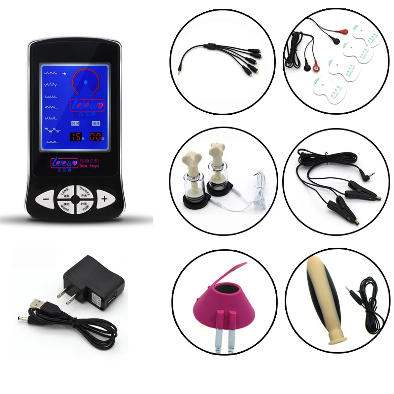 Electro Shock Sex Kit Breast For Couples Adult Games Nipple Sucker Clamps Silicone Large Anal Plug Stimulation Massage Toys | Красота и