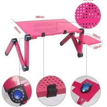 48*26cm Folding Laptop desk Bed portable tablet PC desk with USB fan and mouse board