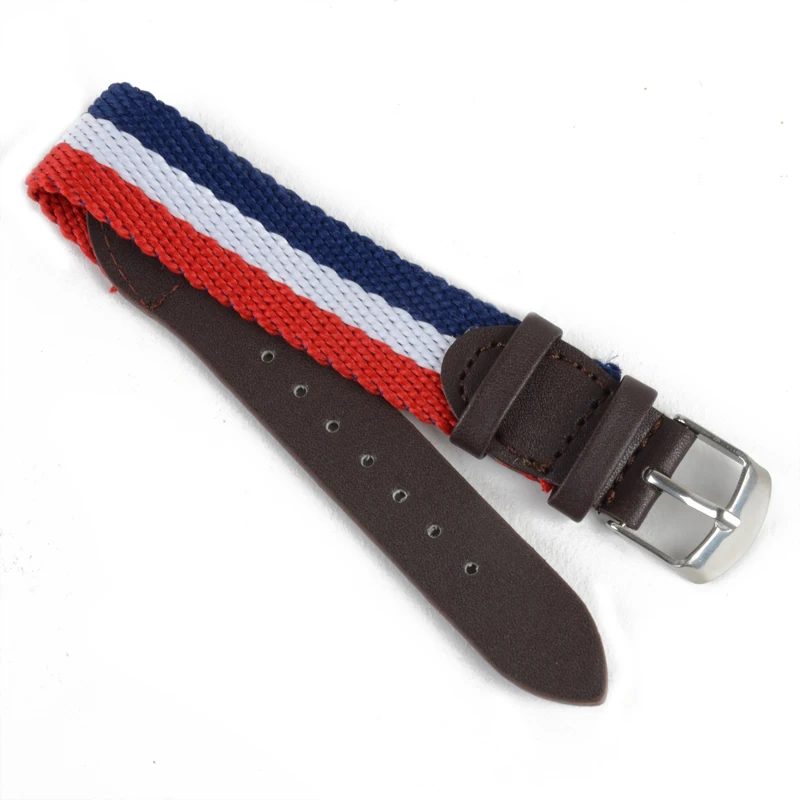 Watch Band Strap Nylon Mesh Leather Watchbands Womens Mens Sport Watches Belt Accessories Relojes Hombre 18mm 20mm Canvas