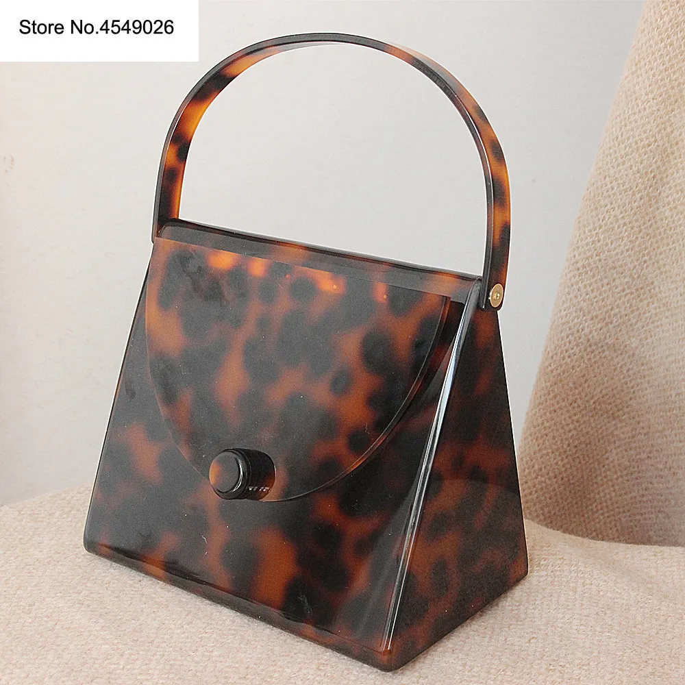 

Fashion women High Quality Acrylic Leopard Print Square Handbag Dinner Bag Mini LadyTop Brands Top Designer Ins Enening Bag