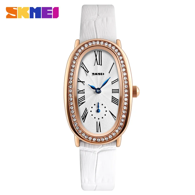 SKMEI Ladies Watches 2018 Brand Luxury Leather Quartz Wrist Watches For Women Fashion Watch Women Relogio Feminino Montre Femme