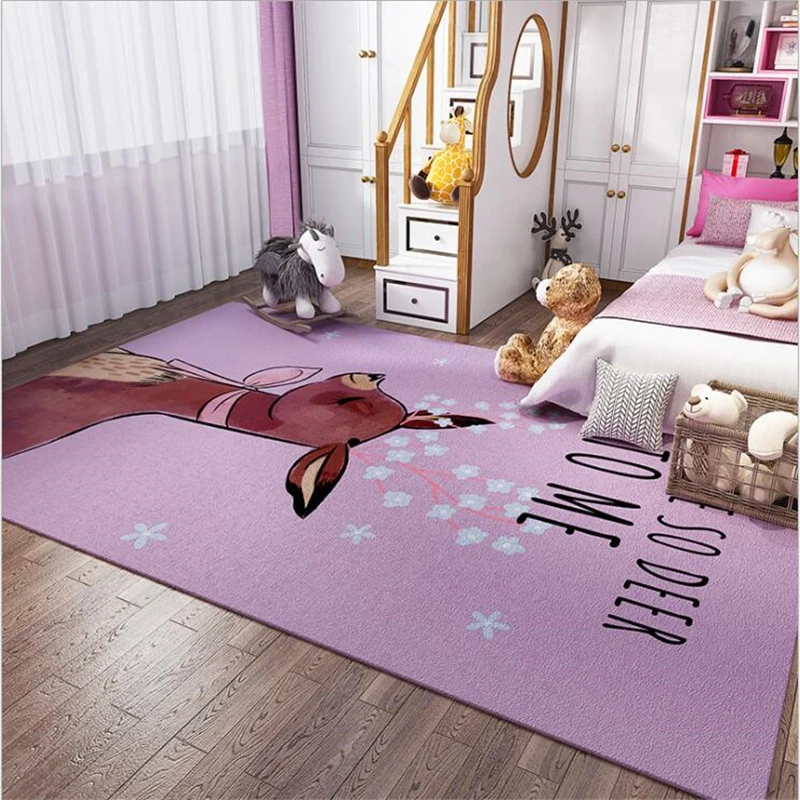 AOVOLL ковер для спальни милый розовый коврик для пола с изображением сердца принцессы из мультфильма Средиземноморский мягкий ковер из нетканого материала