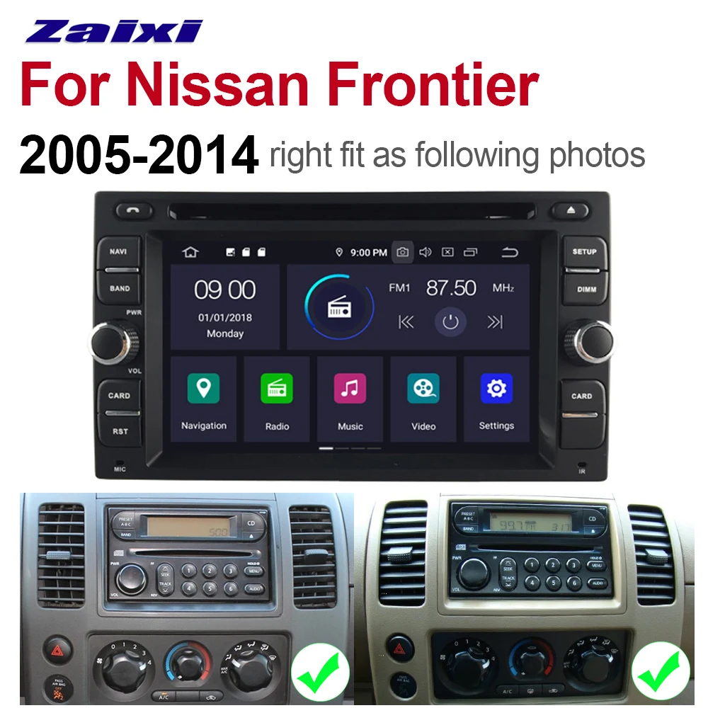 Perfect ZaiXi For Nissan Frontier 2005~2014 DIN Car Android 9 GPS Naviation Multimedia system Bluetooth Radio Amplifier WiFI HD 5