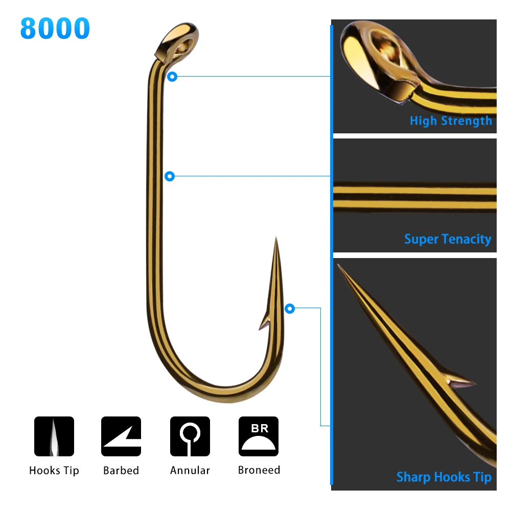 200 шт. рыболовный крючок 8000-8/12/14/16 Размер рыболовный крючок рыболовные Крючки рыболовные форели Лосось сухие мухи рыболовный крючок