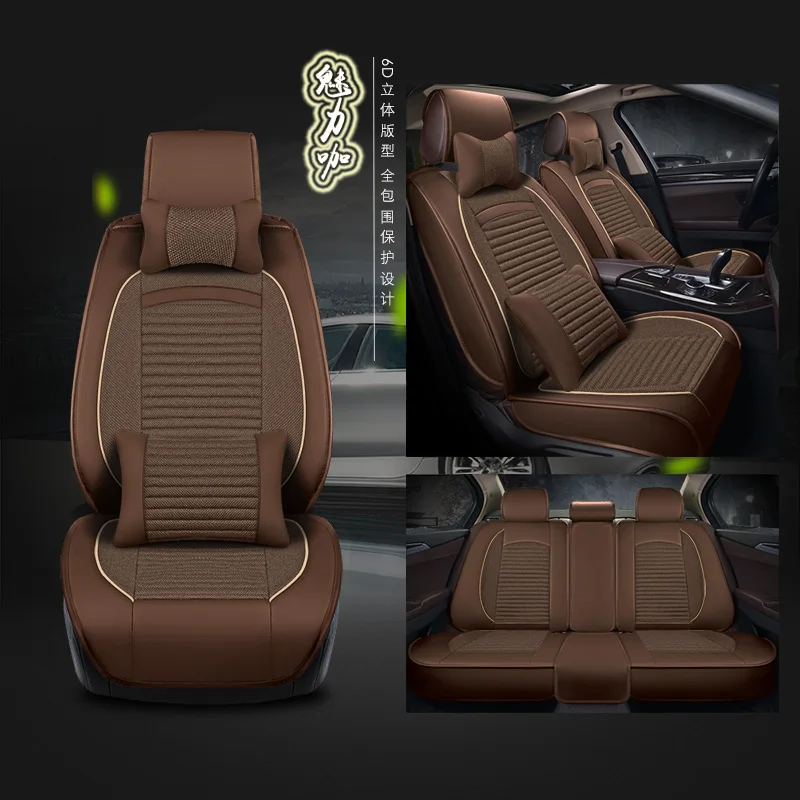 Автомобильные чехлы на сиденья для audi a3 8l 8 p 8 v sportback sedan berline a4 b5 b6 b7 avant b8 b9 a5 sportback - Название цвета: brown