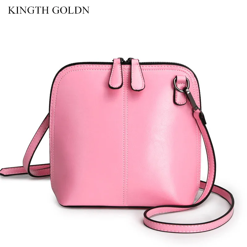 

KINGTH GOLDN Genuine Leather Women Messenger Bags Ladies Shoulder Bags Small Women Handbag Fashion Shell Crossbody Bag