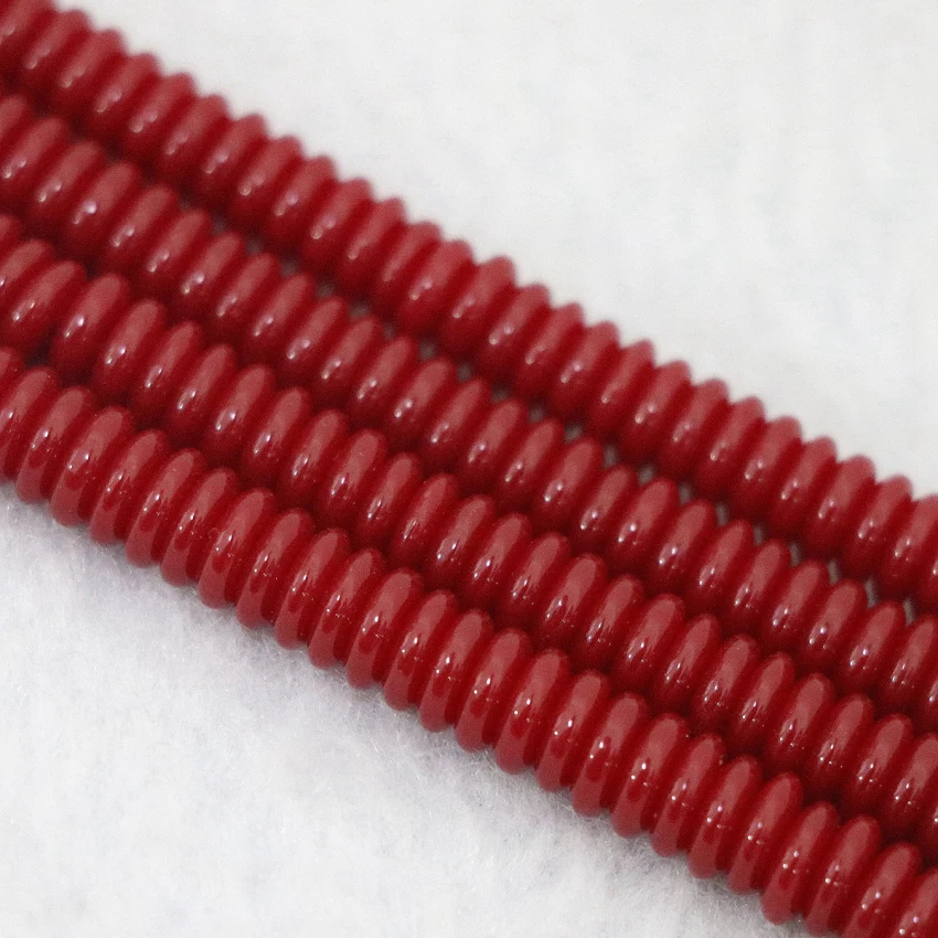 

Wholesale price 6 colors faux resin beeswax loose spacer abacus rondelle beads 6*2mm 8*2mm button accessories jewelry 15inch B98