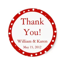 3,8 см Пользовательские Красные Спасибо наклейки и сувенирные этикетки