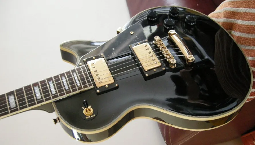 

China guitar factory custom 100% new rosewood fingerboard 1960 LP Custom Black Electric Guitar Free Shipping 7Y19