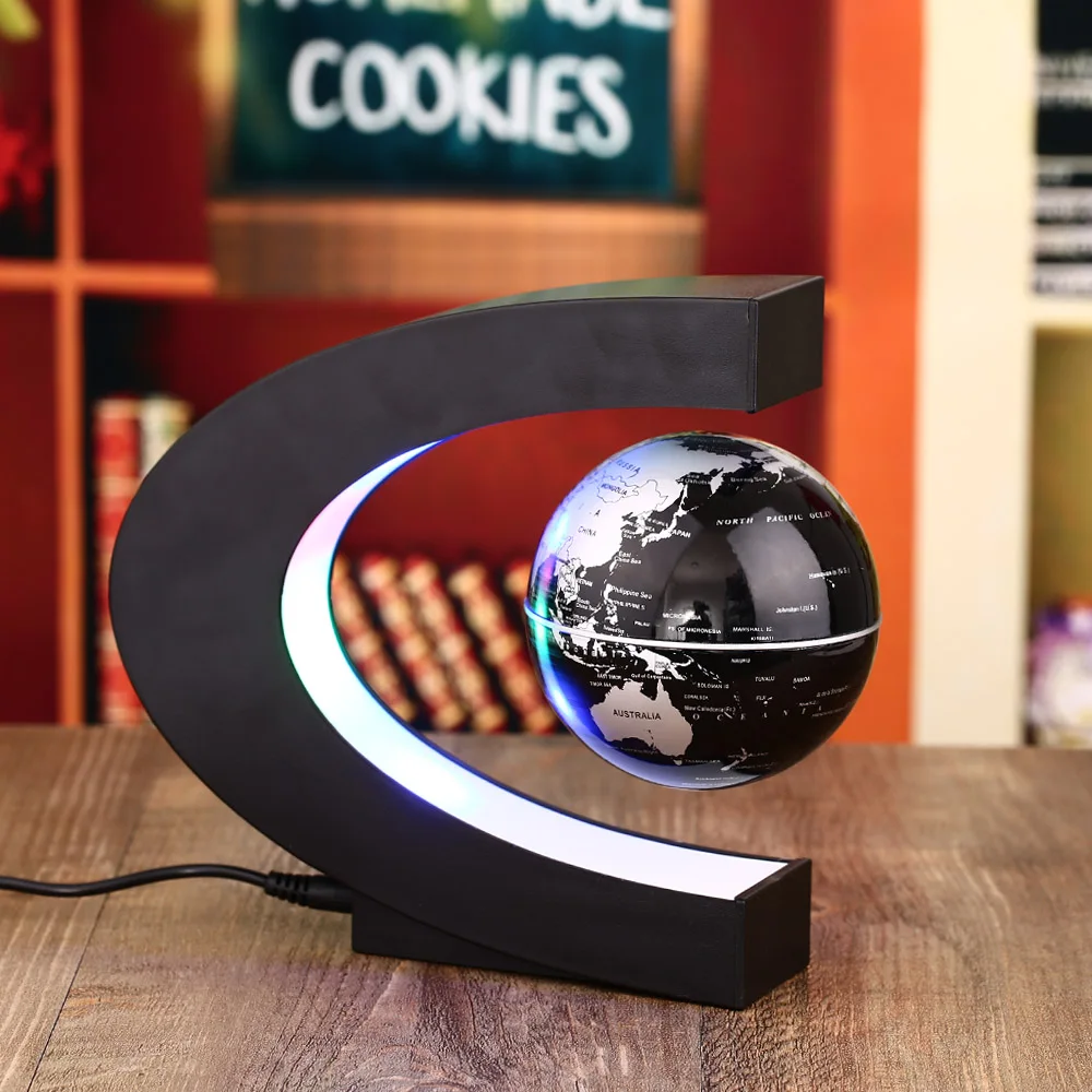 

C Shape LED World Map Floating Globe Tellurion Magnetic Levitation Light Antigravity magic/novel light Home Decor