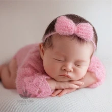 Одежда для новорожденных трикотажные Шнуровка с бантиком и длинными рукавами комбинезон наряд для девочек Бабочка повязка на голову комбинезоны для девочек реквизит