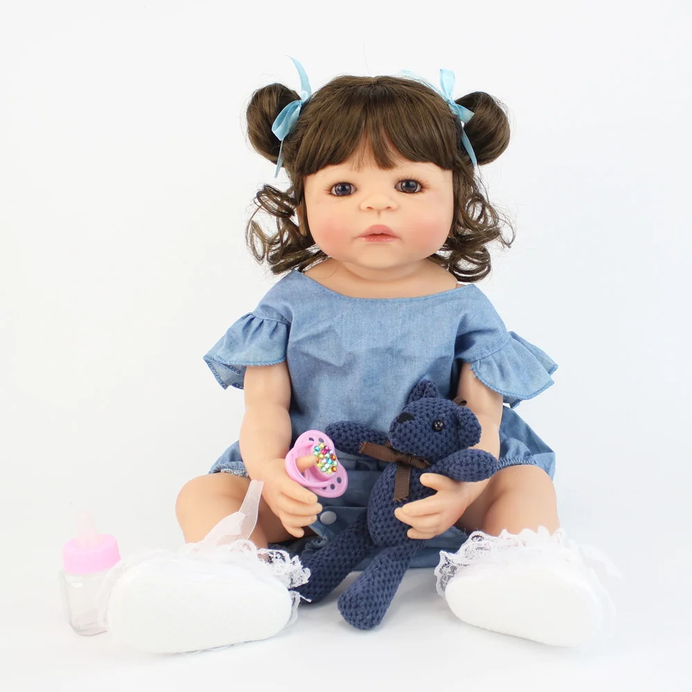 Boneca do Bebê Brinquedo para a Menina Presente de Aniversário Silicone Cheio Reborn Boneca Vinil Recém-nascidos Bebês Princesa Criança Bebe Vivo 55cm 12 Cheap Bonecas