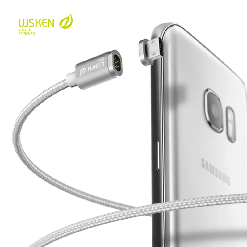 WSKEN MINI 2 de carga magnética rápido conector de Cable macho USB de Metal para IPhone, Samsung, LG, Xiaomi Huawei