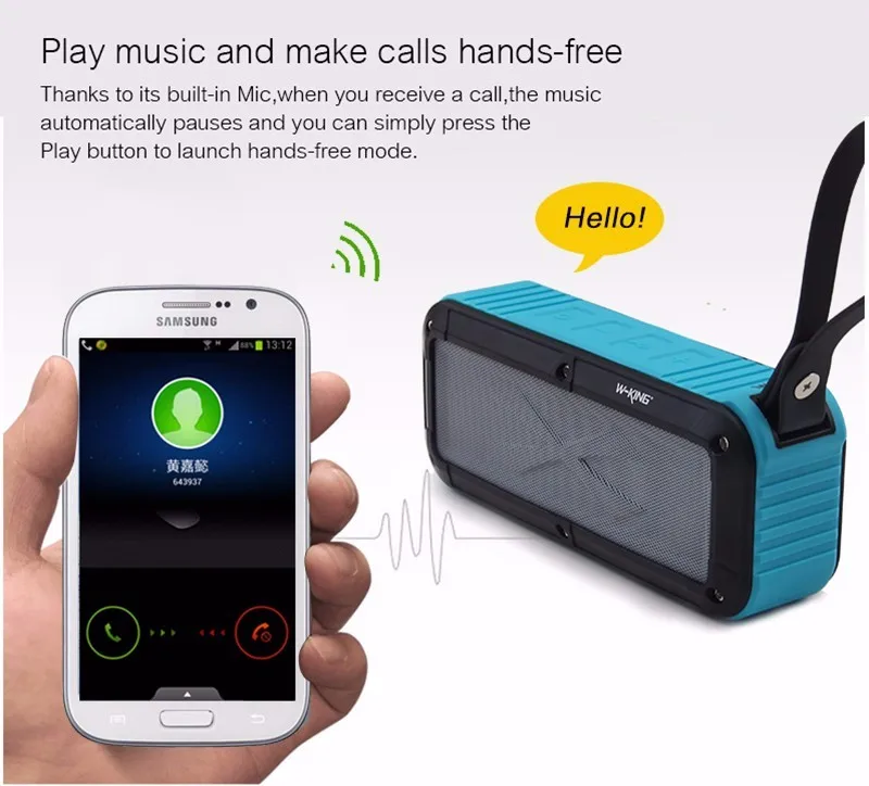 W-King S20 портативный водонепроницаемый Bluetooth динамик беспроводной супер NFC бас громкий динамик TF карта AUX в MP3-плеер для велосипеда