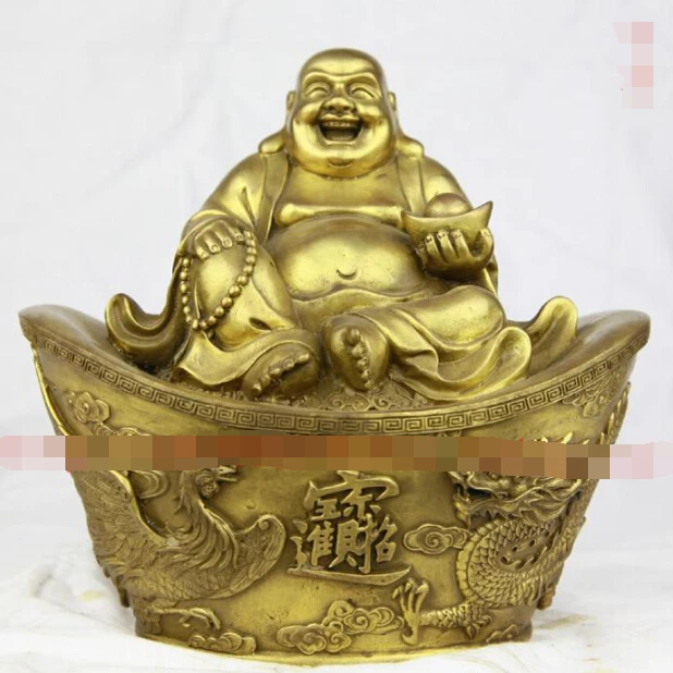 

Collection Buddha sitting 19cm high bronze statue of Maitreya gold ornaments