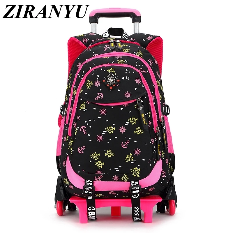 

Children Trolley Backpack School Bags For Grils Wheeled Bag Students Removable Nylon Orthopedic Backpacks For Teenagers Mochila