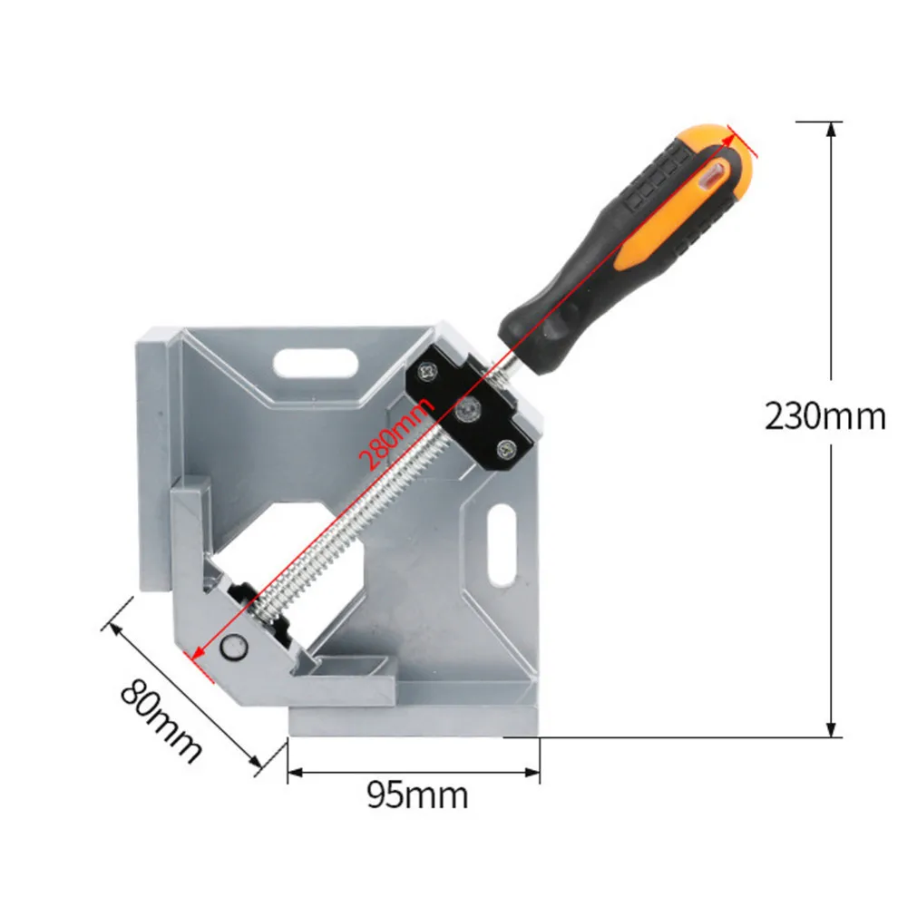 Алюминиевая Одиночная Ручка 90 градусов правый угол зажим деревообрабатывающий каркас зажим правый угол инструмент для папок