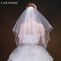 E JUE Шунг бисером края фаты с расческой 2018 жемчуг короткая свадебная вуаль свадебные аксессуары