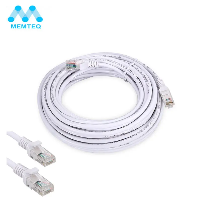 Memteq 10 м RJ45 Ethernet сетевой кабель lan Cat5e 100 Мбит/с/1 Гбит/с патч lan ethernet-кабель для компьютера маршрутизатор ПК белый Цвет