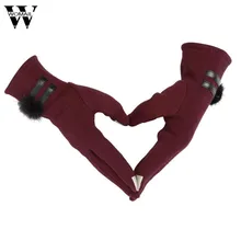 Модные женские Сенсорный экран для женщин зимние теплые перчатки варежки