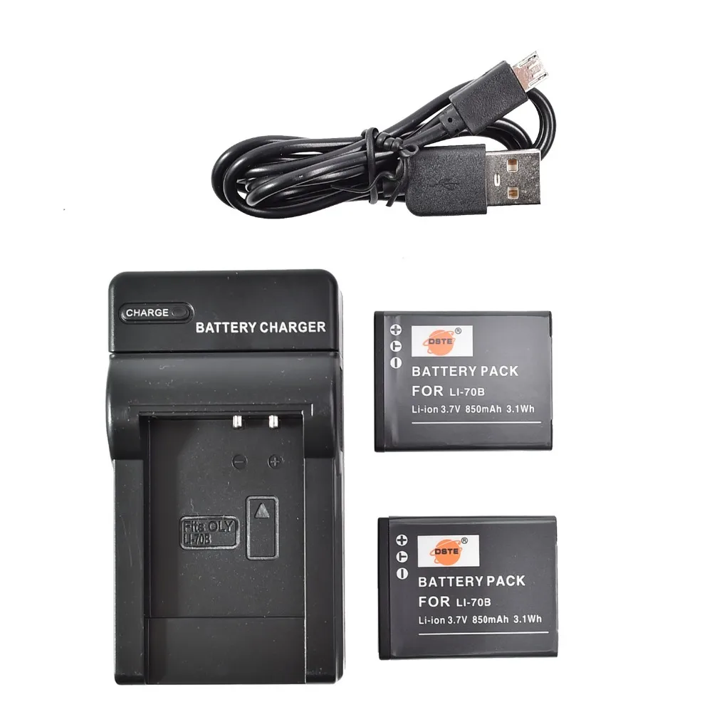 DSTE 2 шт LI-70B литий-ионный Батарея с USB зарядка для Olympus FE-4020 FE-4020 FE-4040 FE-5040 VG-130 VG-140 VG145