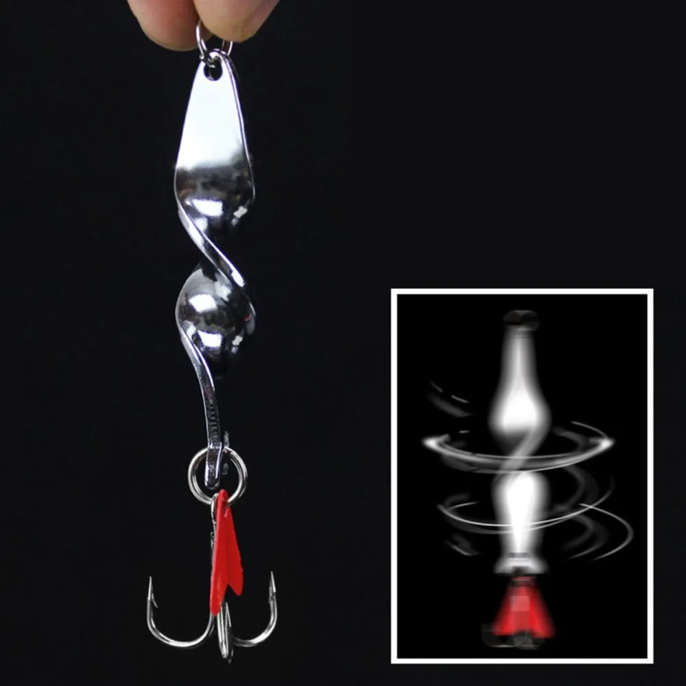 

2018 Outdoor Fishing Hook Silver Metal Fake Fishing Bait Spinner Bait Treble Hook Hard Lure Tackle Fish Accessories