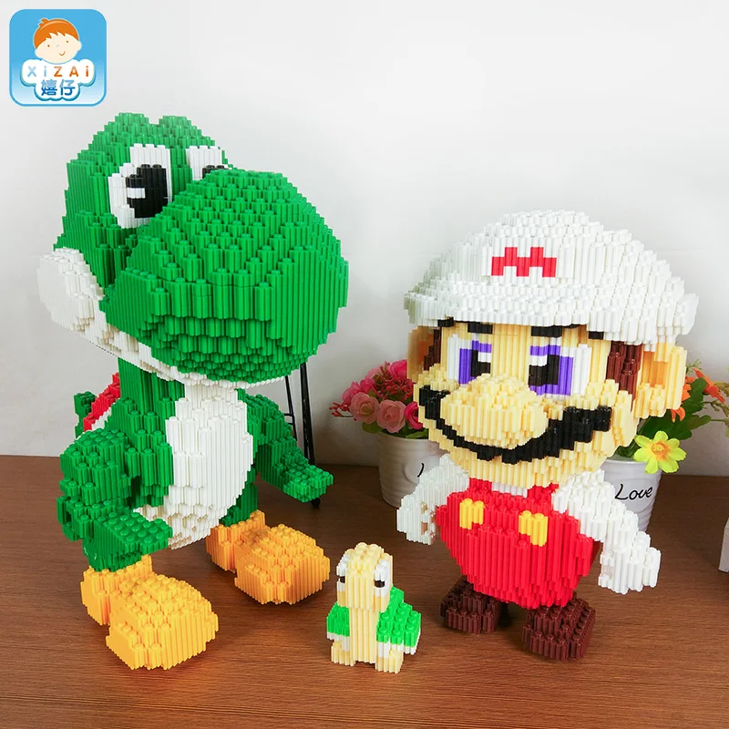 

Xizai Big size connection Blocks Luigi Cartoon Assembly Building Toys Anime Model Toy brinquedo Mario Juguete Kids Toy Xmas Gift