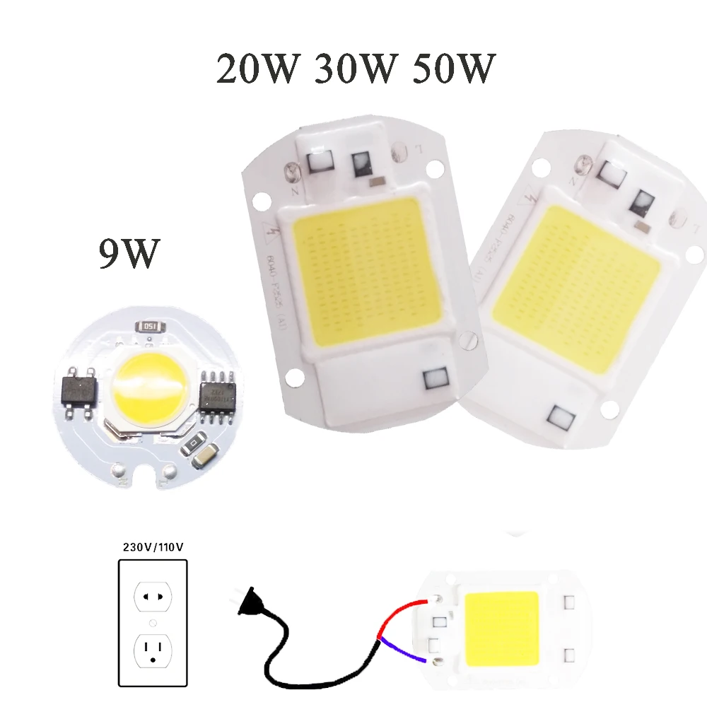 

LED Lamp 9w 20w 30w 50w LED COB Chip 220v Power Integrated led Smart IC Driver Fit For DIY LED Floodlight Spotlight