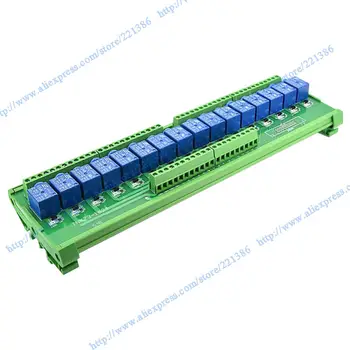 

16 channel DIN rial mount Relay Module driver board output amplifier board PLC board relay 12V 10A SRD-12VDC-SL-C PN P