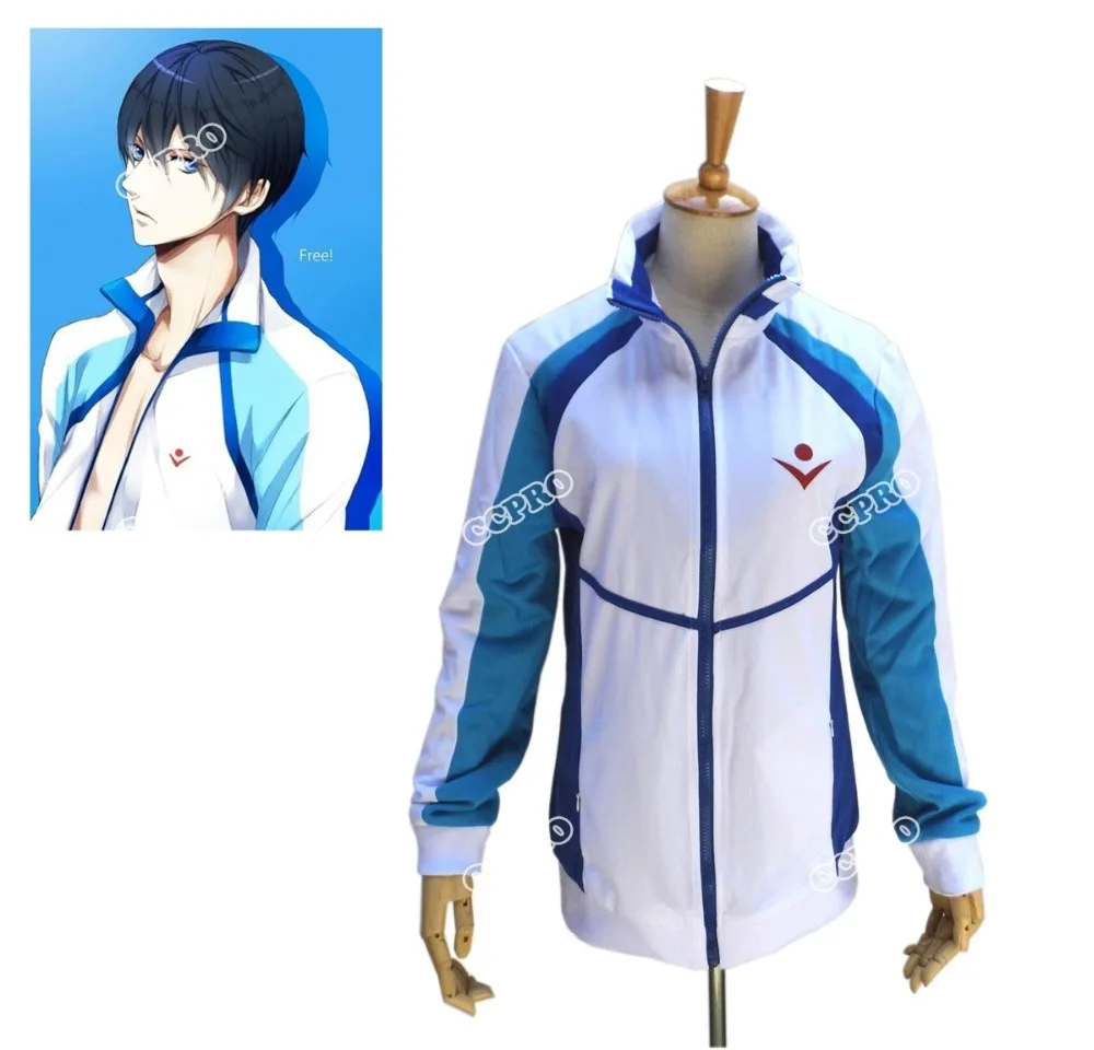 Косплей аниме костюм бесплатно! Спортивная школьная форма Iwatobi Swim Club Haruka Nanase Rin