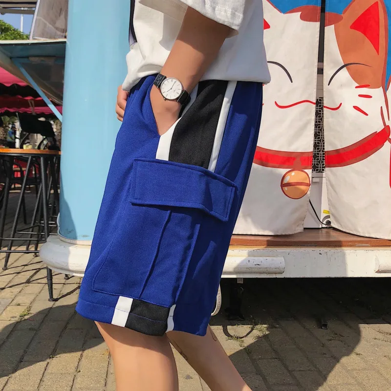 2018 Musim Panas Baru Trend Fashion Kasual Longgar Sisi Stripe Biru