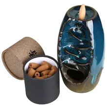 Роскошная курильница для благовоний горелка керамические, для ароматерапии водопад Подставка под курения запах Ароматические домашние благовония+ 60 шт. конусов