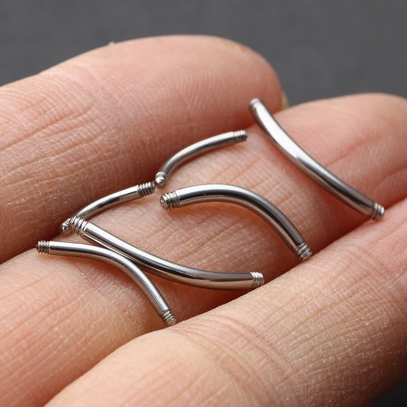 JUNLOWPY Body Piercing Jeweller Horseshoe Septum Piercing Nose Lip Ring Screw Ball Straight Barbell Eyebrow Belly Bar Accessory