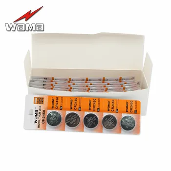 

100x Wama CR2450 3V Button Cell Coin Batteries DL2450 CR2450N ECR2450 BR2450-1W KCR2450 Alkaline Lithium Cells Watch Battery