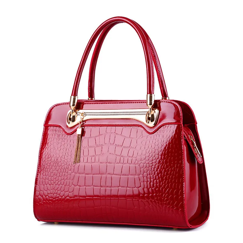 

Women Bag Vintage Messenger Bags Shoulder Handbag Women Top-Handle Crocodile Pattern Composite Bag Purse Wallet Leather big