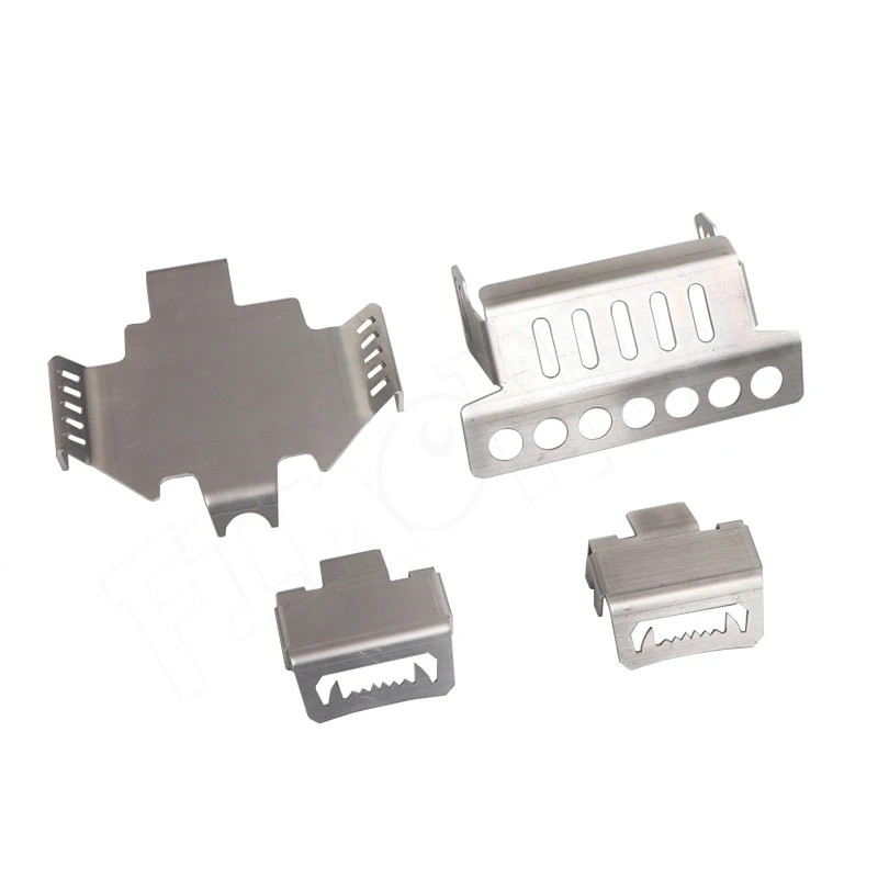 

TRX4 1.5mm Thick Stainless Steel Chassis Armor Axle Front Bumper Gearbox Base Protection Plate for 1/10 RC Crawler Traxxas TRX-4