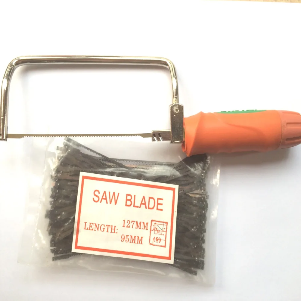 1 Set Dental Lab Long Plaster Saw With Plastic Handle and 100 PCS 127mm