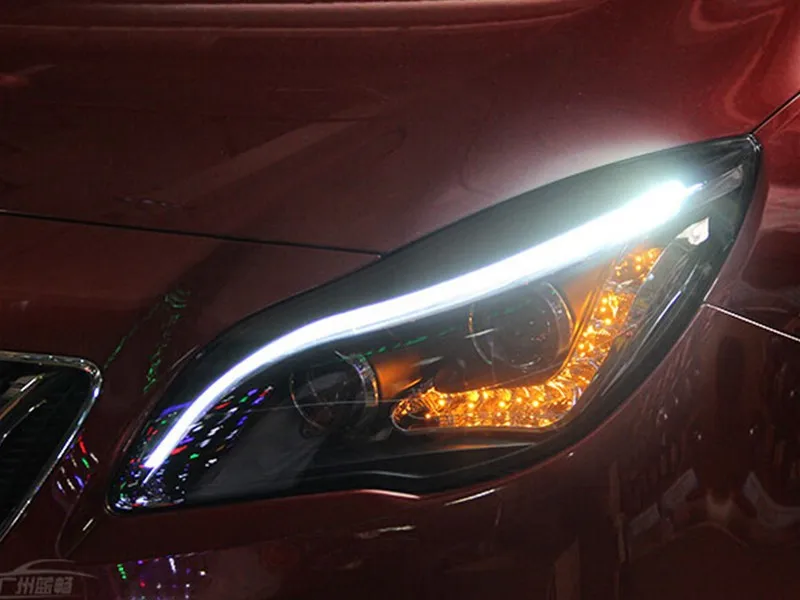 Kowell стайлинга автомобилей для Buick Regal фары для Opel Insignia- голову светодиодные лампы ДРЛ спереди света Би-ксеноновые линзы Xenon